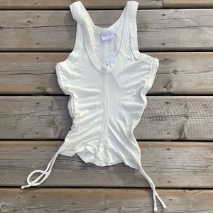 Out from Under BNWT cami top ruched bow CREAM WHITE XS